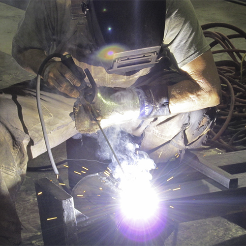 arc welding a metal frame