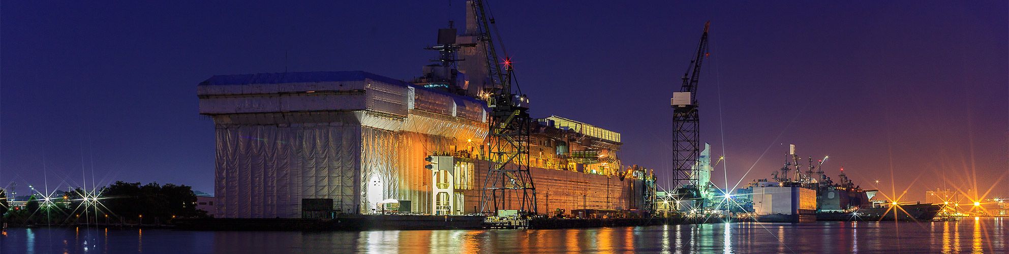 Military ship at Portsmouth Naval Shipyard