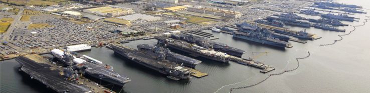 Navy ships in port
